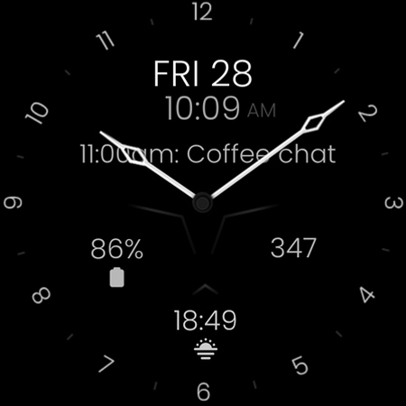 Minimal Black v30 Watch Face screenshot 14