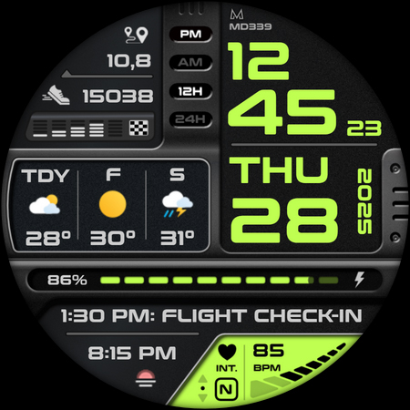 MD339 Digital watch face screenshot 11