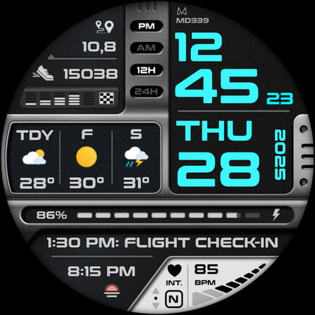 MD339 Digital watch face screenshot 9