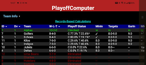PlayoffComputer screenshot 1