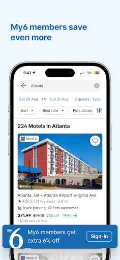 Motel 6: Book Hotels,My6 Deals screenshot 8