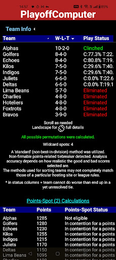 PlayoffComputer screenshot 3
