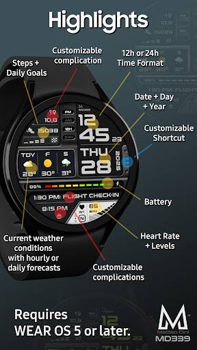 MD339 Digital watch face screenshot 7