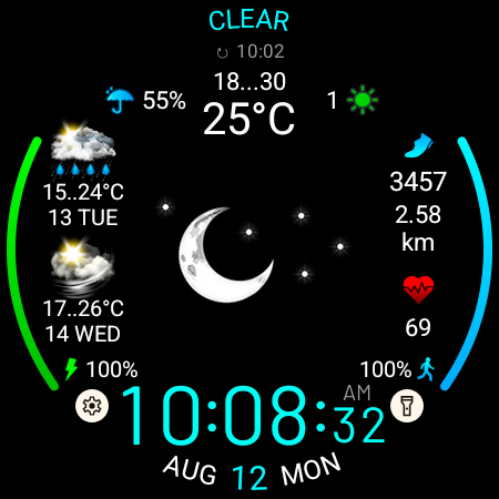 Weather watch face W5.5 screenshot 23