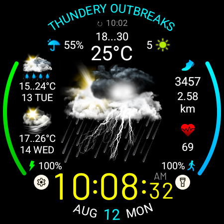 Weather watch face W5.5 screenshot 25