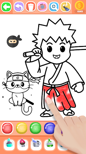 Boys Ninja Coloring & Memory screenshot 2