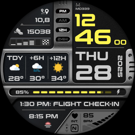 MD339 Digital watch face screenshot 13