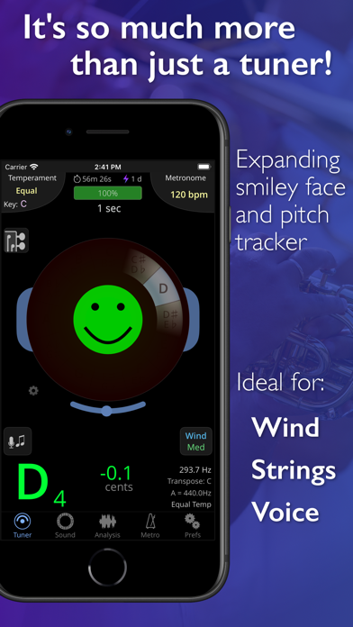 TonalEnergy Tuner & Metronome screenshot 1
