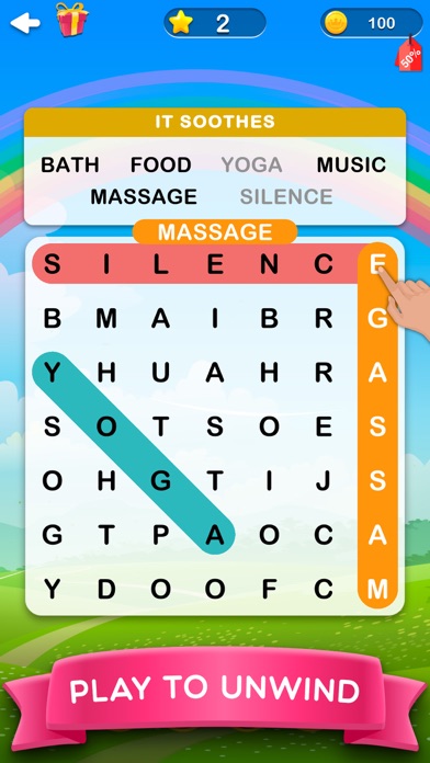 Word Search 2 - Hidden Words screenshot 1