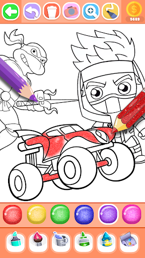 Boys Ninja Coloring & Memory screenshot 3