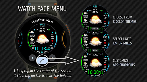 Weather watch face W5.5 screenshot 2