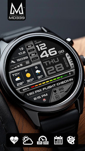 MD339 Digital watch face screenshot 5