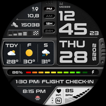 MD339 Digital watch face screenshot 10