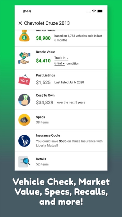 VIN Check Report for Used Cars screenshot 2