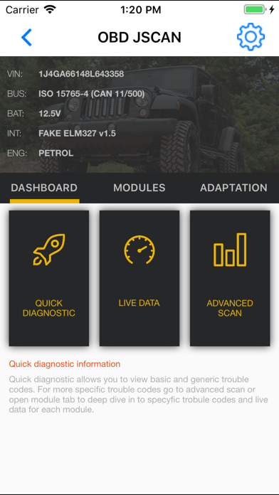 OBD JScan screenshot 2