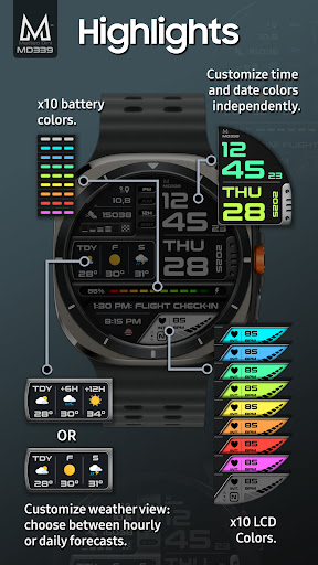 MD339 Digital watch face screenshot 3