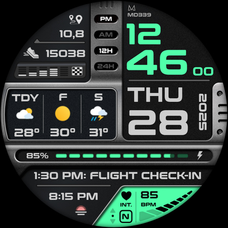 MD339 Digital watch face screenshot 12