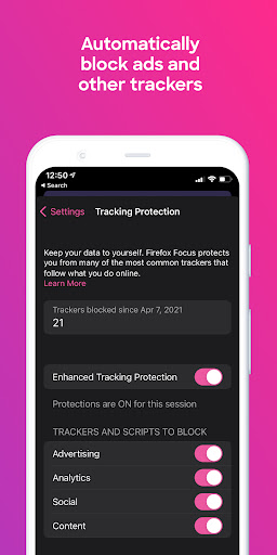 Firefox Focus: No Fuss Browser screenshot 1