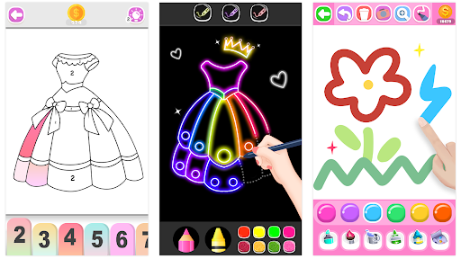 Dress Coloring Game Glitter screenshot 15