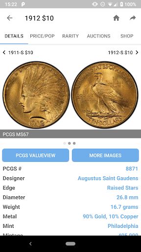 PCGS CoinFacts - U.S. Coin Val screenshot 10