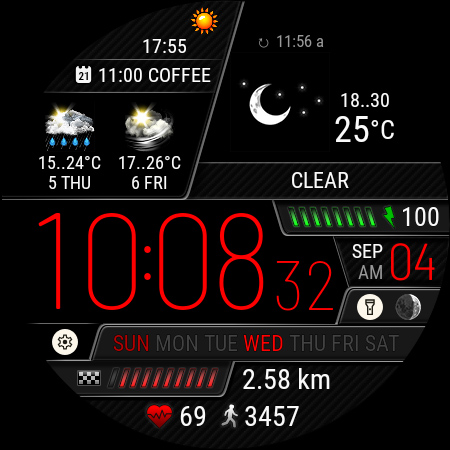 Weather watch face W6.5 screenshot 4