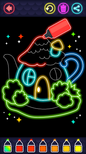 Glitter House coloring for kid screenshot 1