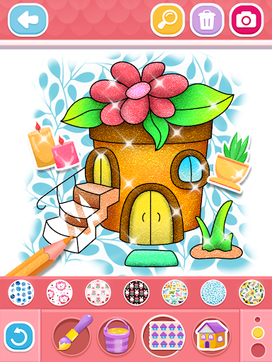 Glitter House coloring for kid screenshot 20