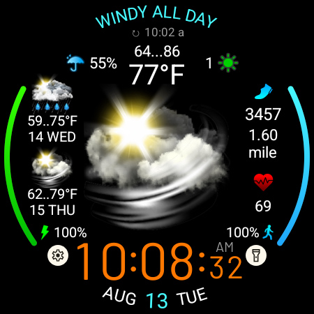 Weather watch face W5.5 screenshot 4