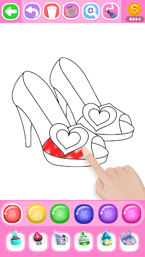 Dress Coloring Game Glitter screenshot 8