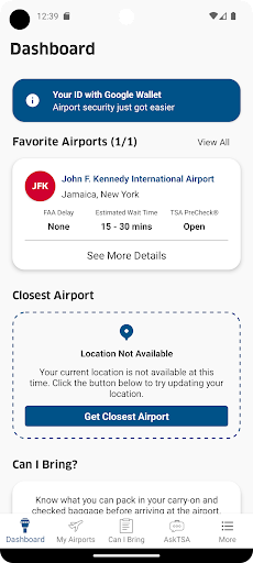 MyTSA screenshot 2