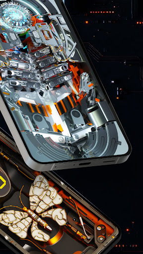 Futuristic 3D Tech Wallpaper screenshot 2