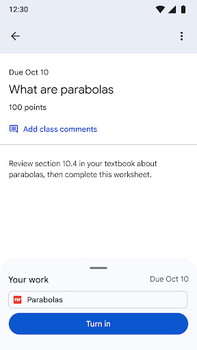 Google Classroom screenshot 4