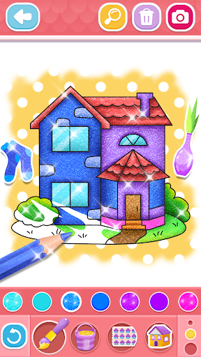 Glitter House coloring for kid screenshot 21