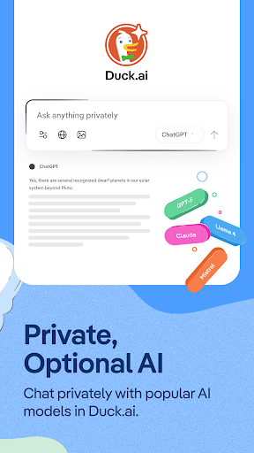 DuckDuckGo, optional Duck.ai screenshot 2