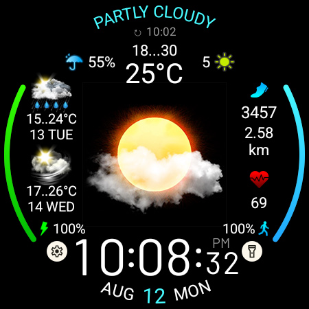 Weather watch face W5.5 screenshot 1
