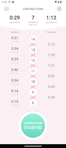 Contraction Timer & Counter 9m screenshot 2