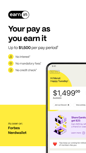 EarnIn: Why Wait for Payday? screenshot 1