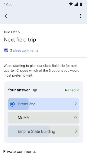 Google Classroom screenshot 3
