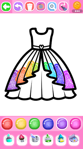 Dress Coloring Game Glitter screenshot 2