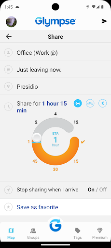 Glympse - Share GPS location screenshot 2