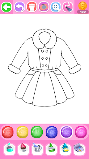 Dress Coloring Game Glitter screenshot 10