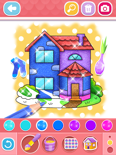 Glitter House coloring for kid screenshot 13