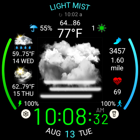 Weather watch face W5.5 screenshot 2