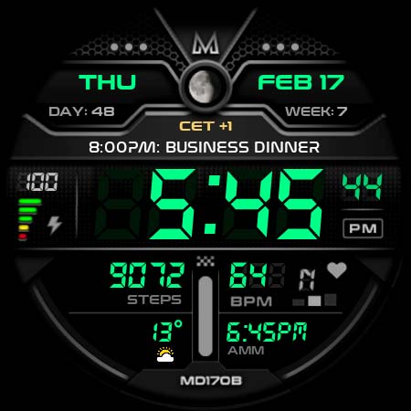 MD170B Digital watch face screenshot 15