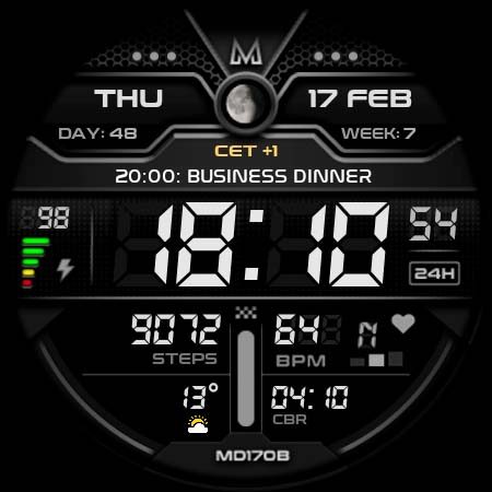 MD170B Digital watch face screenshot 5