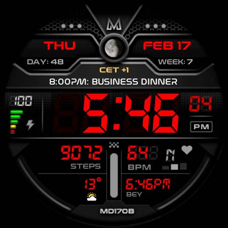 MD170B Digital watch face screenshot 2