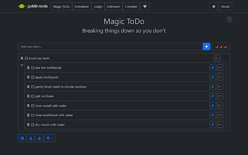 Goblin Tools screenshot 1