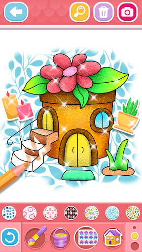 Glitter House coloring for kid screenshot 14