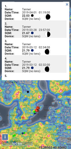 Light pollution map screenshot 7