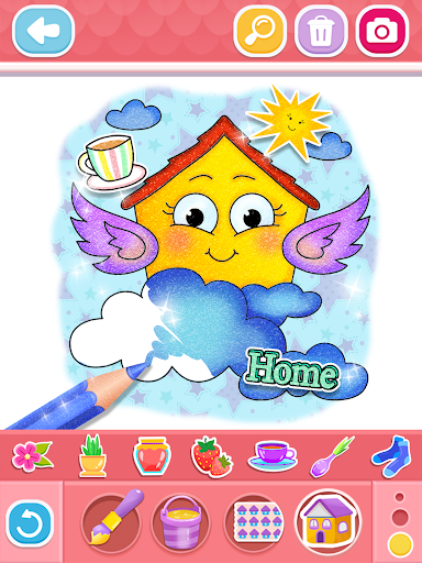 Glitter House coloring for kid screenshot 6
